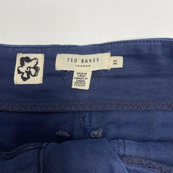 Ted Baker London Daniki Self Tie High Waisted Denim Shorts Dark Blue Size 32 - Picture 9 of 13